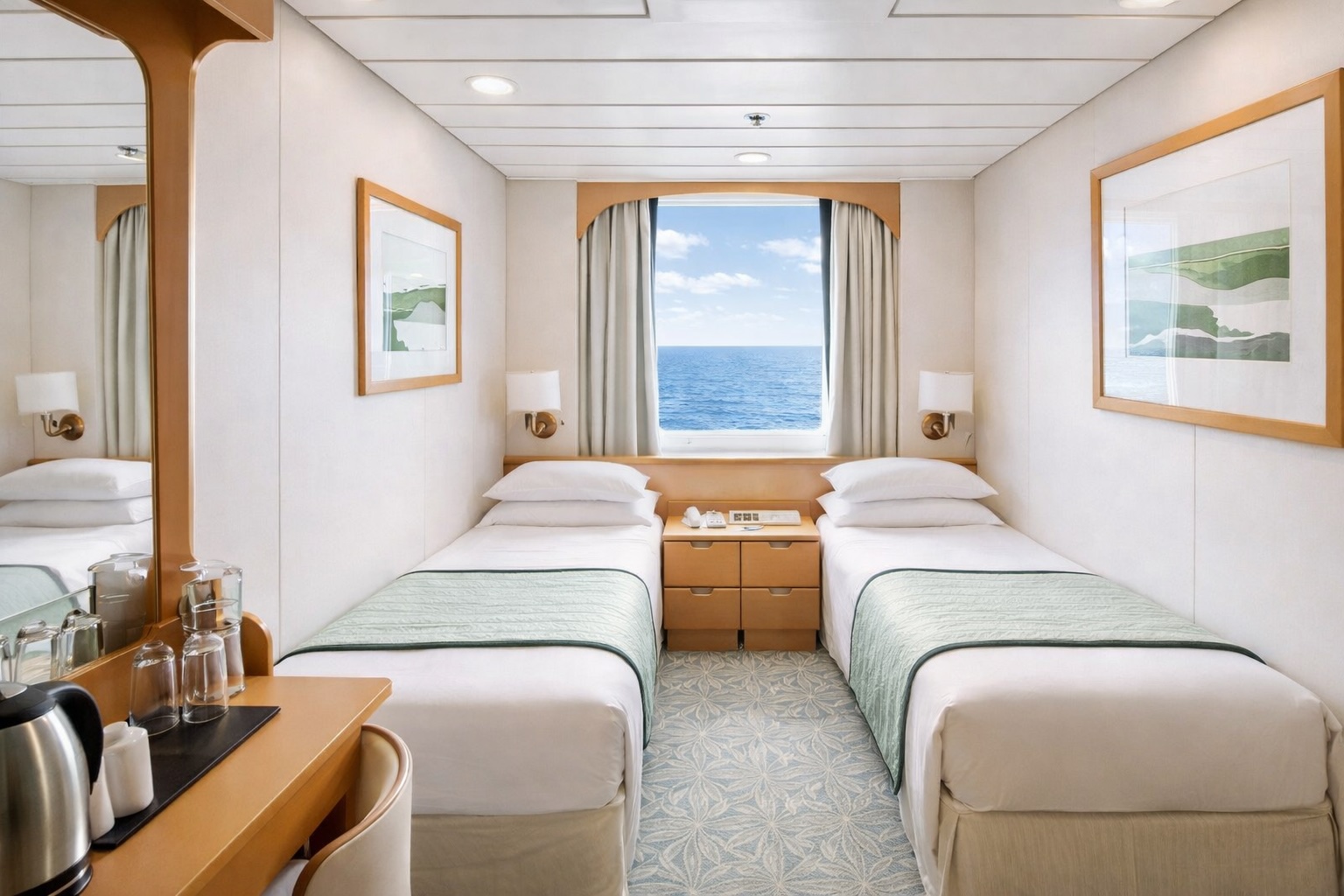 Cabine com vista para o mar